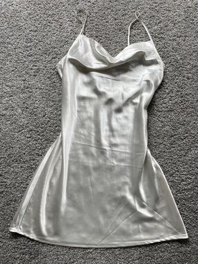 H&M White Cowl Mini Dress